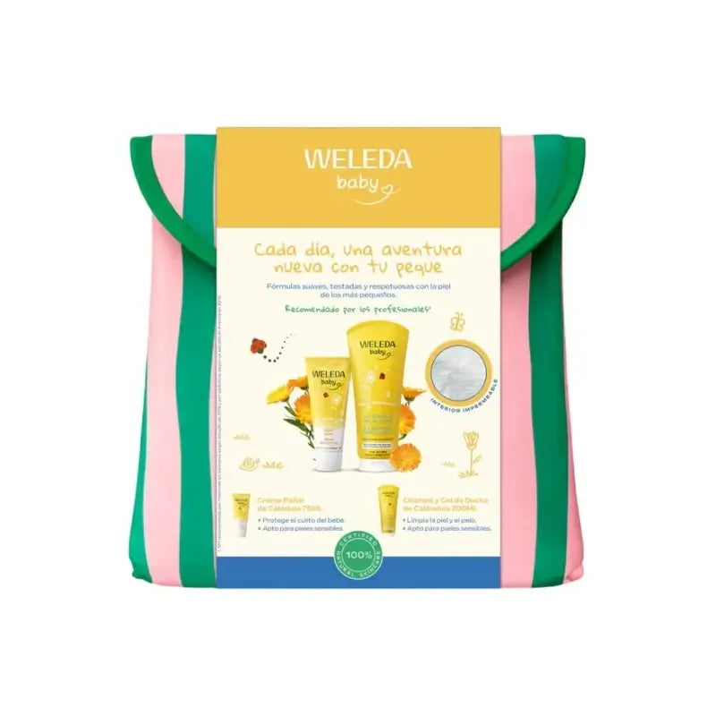Baby-Pflegeset „Caléndula“ mit Kosmetiktasche für den Sommer
