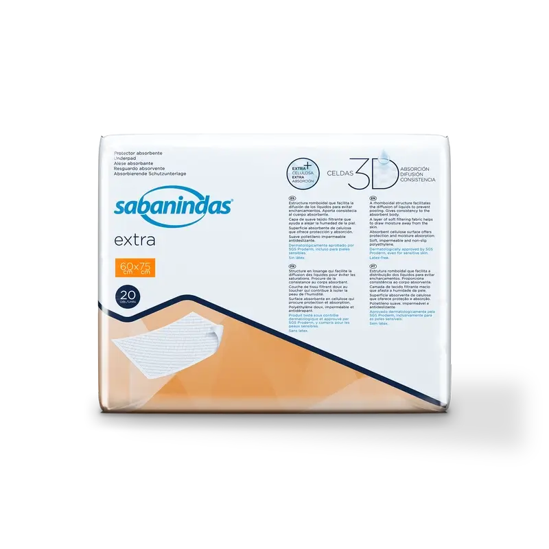 Sabanindas Extra Großes Absorptionskissen 60 X 75 Cm. , 20 Stk.