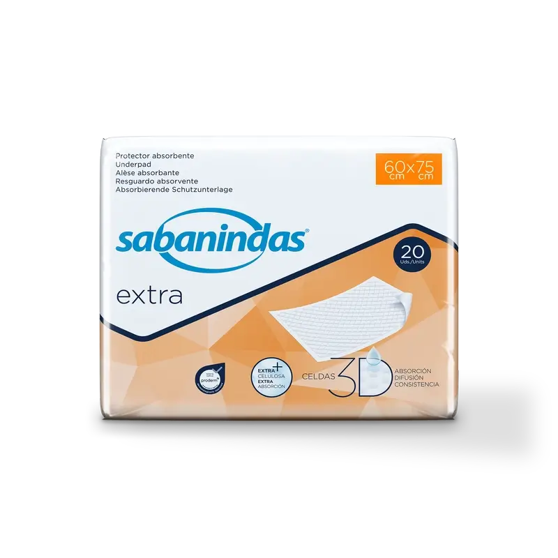 Sabanindas Extra Großes Absorptionskissen 60 X 75 Cm. , 20 Stk.