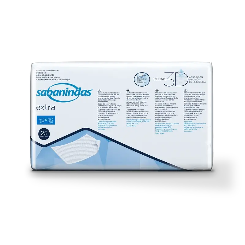 Sabanindas Extra Small Absorptionskissen 60 X 40 Cm. , 25 Stk.