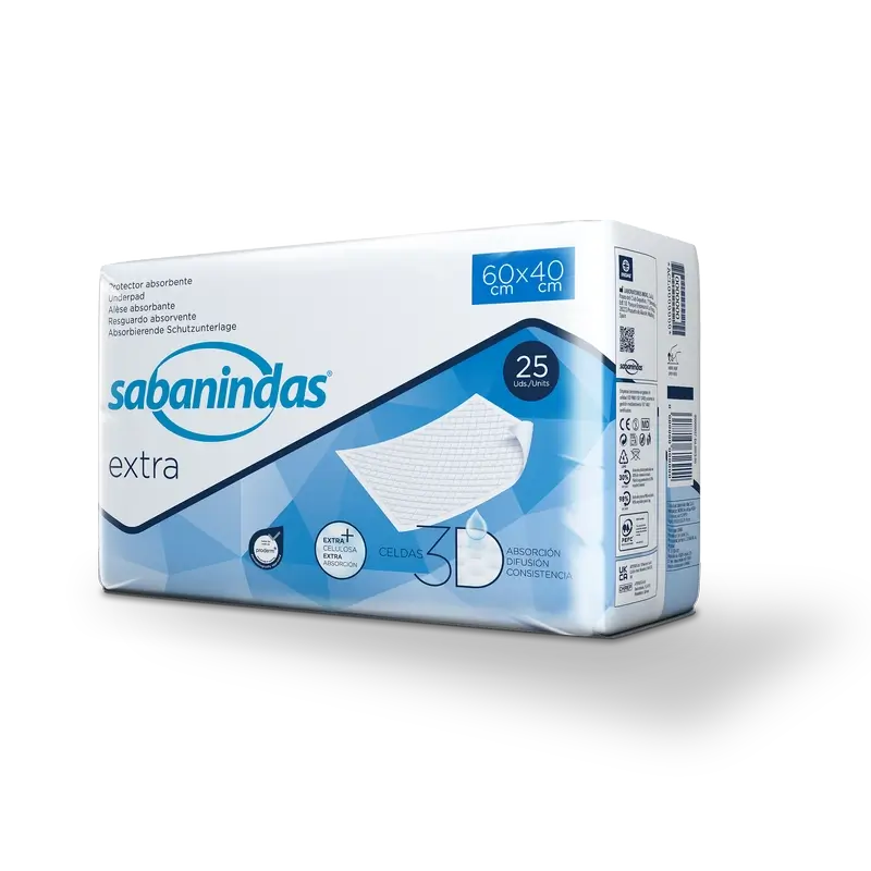 Sabanindas Extra Small Absorptionskissen 60 X 40 Cm. , 25 Stk.