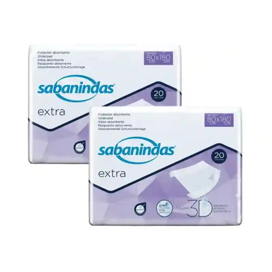 Sabanindas Extra Adjustable Absorbent Pad 80 X 180 Cm. , 2X20 Einheiten