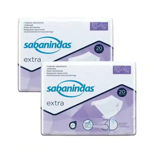 Sabanindas Extra Adjustable Absorbent Pad 80 X 180 Cm. , 3X20 Einheiten