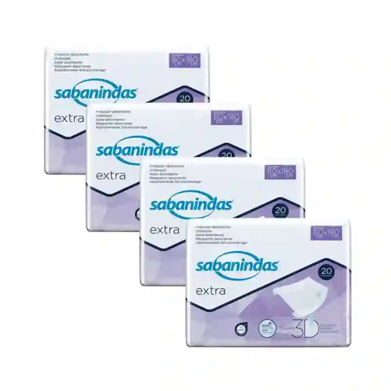 Sabanindas Extra Adjustable Absorbent Pad 80 X 180 Cm. , 4X20 Einheiten
