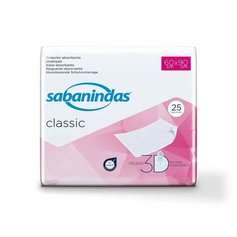 Sabanindas Normal Absorbierende Pad 60 x 90 cm 25 Einheiten