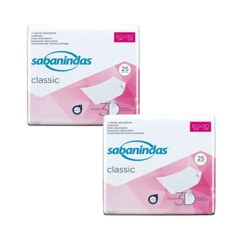 Sabanindas Normales Saugkissen 60 x 90 cm, Packung 2 x 25 Stück