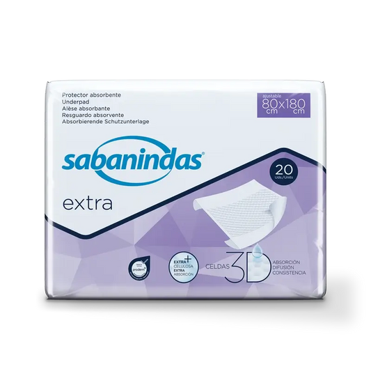 Sabanindas Extra Adjustable Absorbent Pad 80 X 180 Cm. , 20 Stk.
