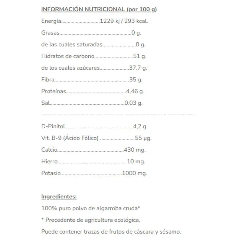 Salud Viva Rohes Johannisbrotpulver Eco , 250 g
