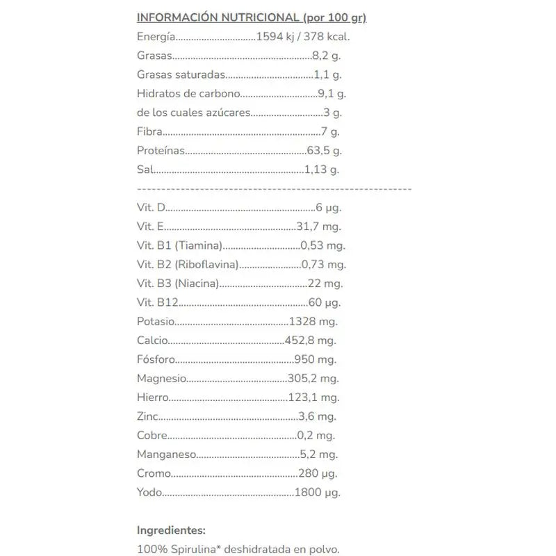 Salud Viva Spirulina-Pulver 125Gr. Bio