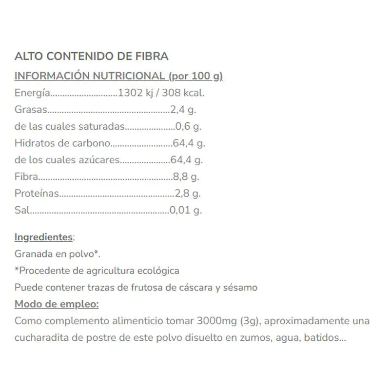 Salud Viva Granatapfel-Pulver 125Gr Eco Sg S/A Vegan