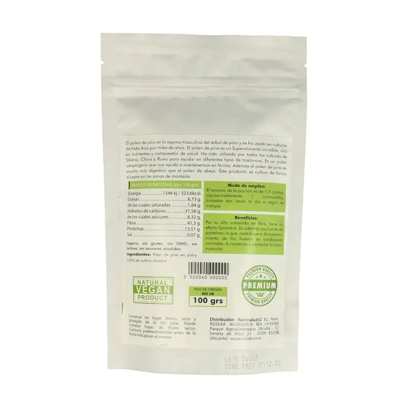 Salud Viva Waldkiefernpollen 100Gr. Sg S/A Vegan