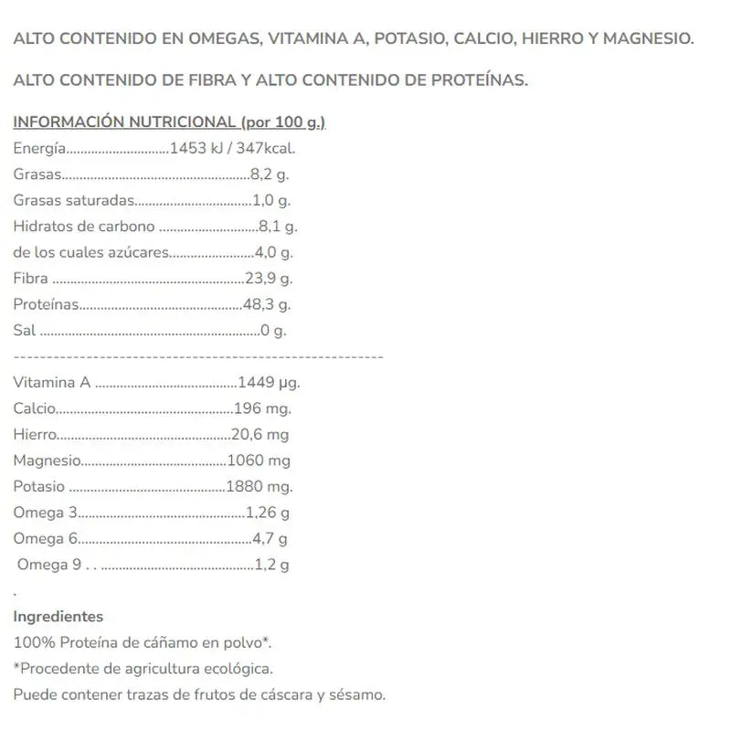 Salud Viva Hanfprotein 250Gr. Bio