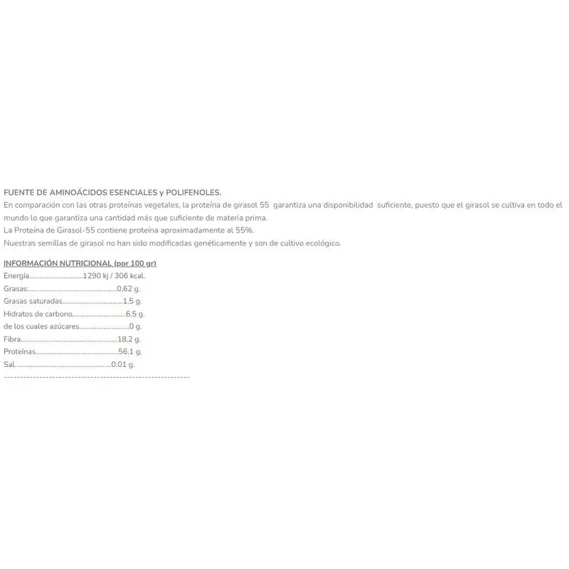 Salud Viva Sonnenblumenprotein 55% 200Gr. Bio Sg S/A Vegan