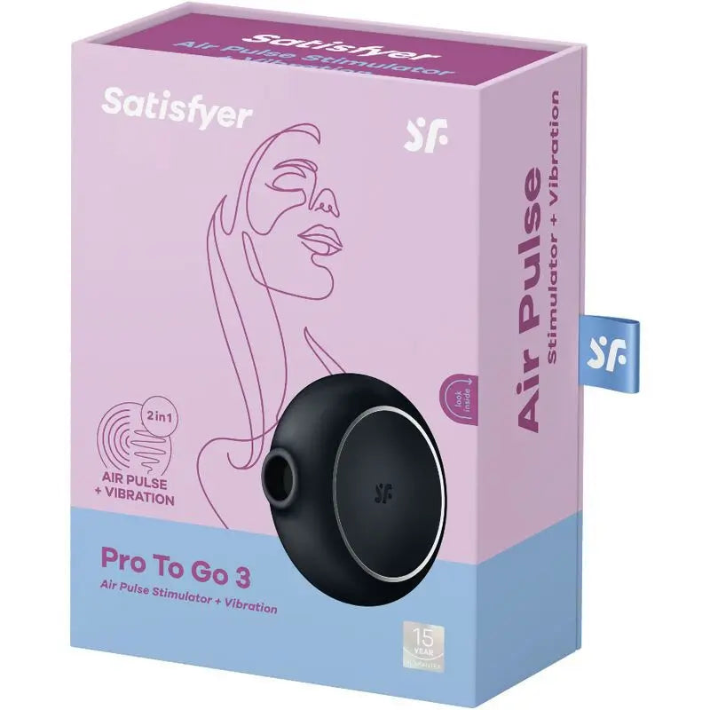 Satisfyer Air Pulse Pro To Go 3 Dual Stimulator & Vibrator - Schwarz