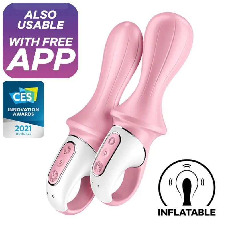 Satisfyer Connect Air Pump Booty 5+ Aufblasbarer Anal Vibrator - Pink