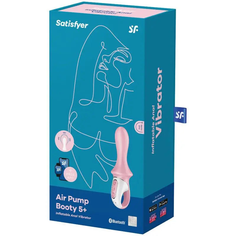 Satisfyer Connect Air Pump Booty 5+ Aufblasbarer Anal Vibrator - Pink