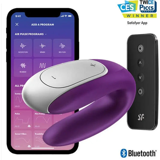 Satisfyer Connect Double Fun Partner Vibrator - Lilac