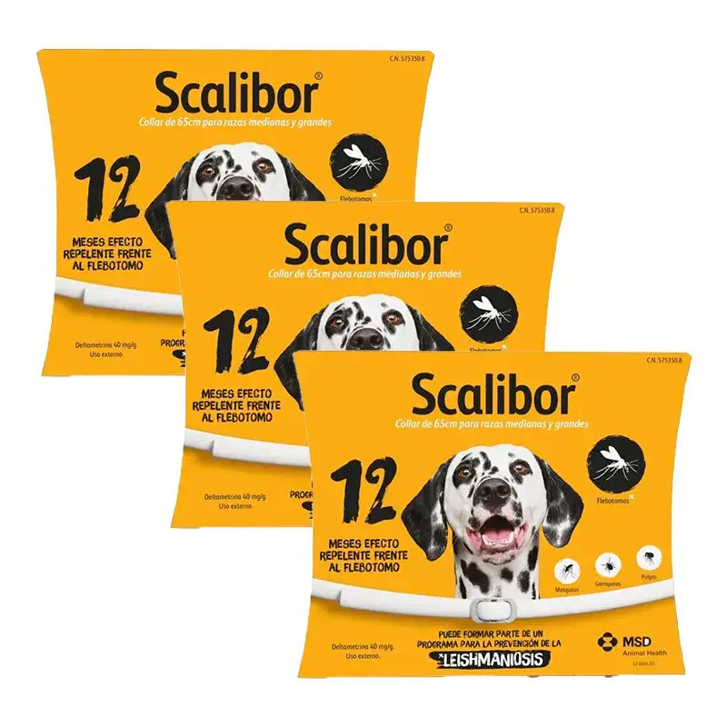 Scalibor Anti-Parasiten-Halsband für Hunde 65 cm, 3er Pack