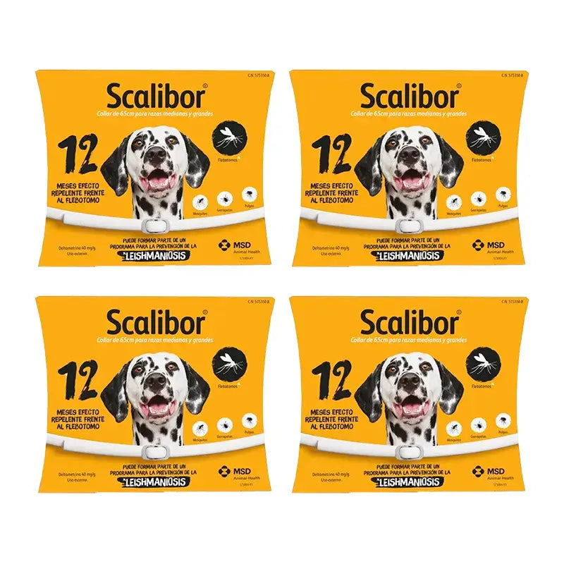 Scalibor Anti-Parasiten-Halsband für Hunde 65 cm, 4er Pack