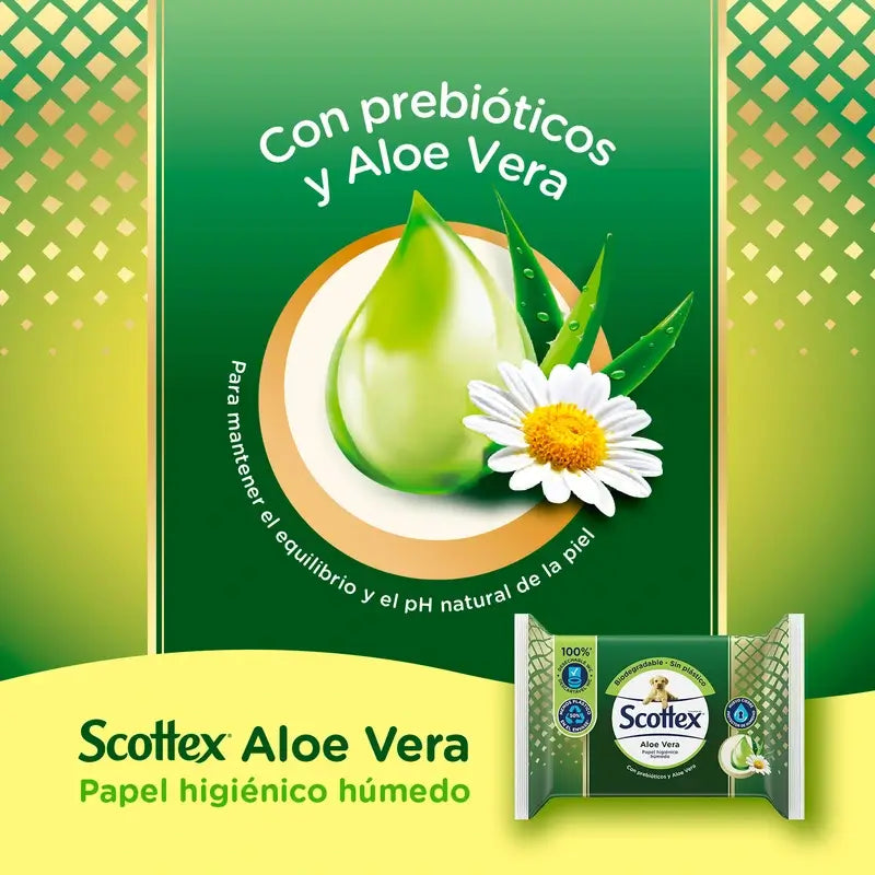 Scottex Aloe Vera Feuchtes Toilettenpapier , 66 Stück