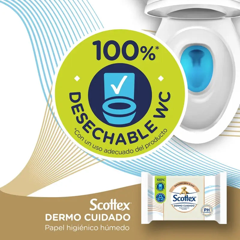 Scottex Dermo Care Feuchtes Toilettenpapier, 66 Stück.
