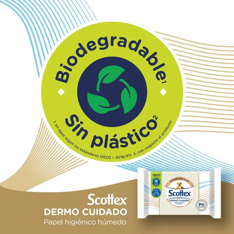 Scottex Dermo Care Feuchtes Toilettenpapier, 66 Stück.