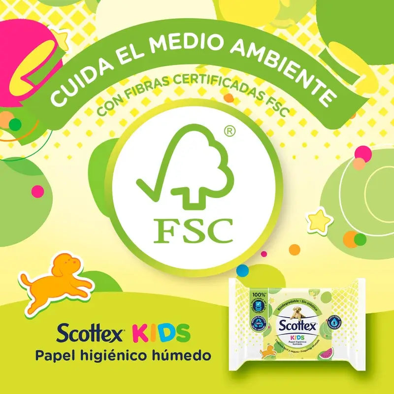 Scottex Junior Nasses Toilettenpapier , 74 Stück
