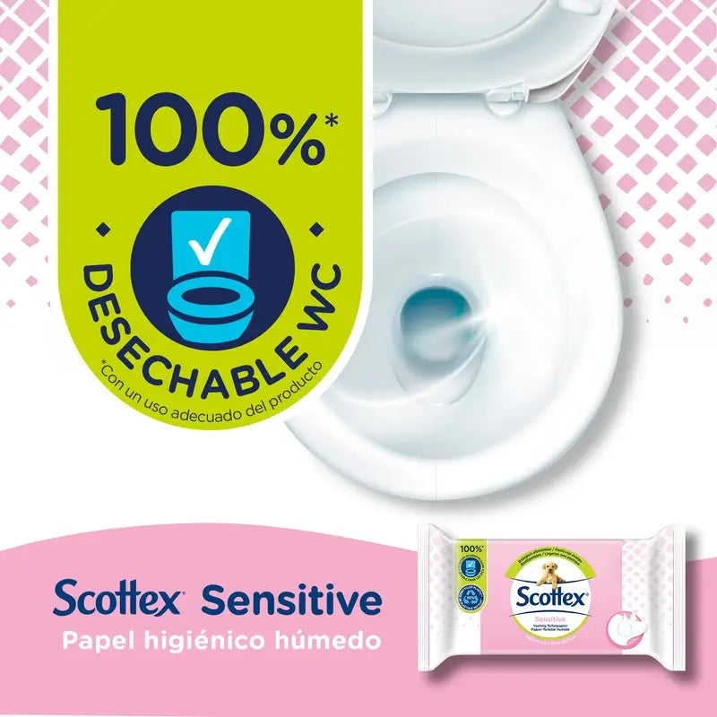 Scottex Sensitive Feuchtes Toilettenpapier , 38 Stück.