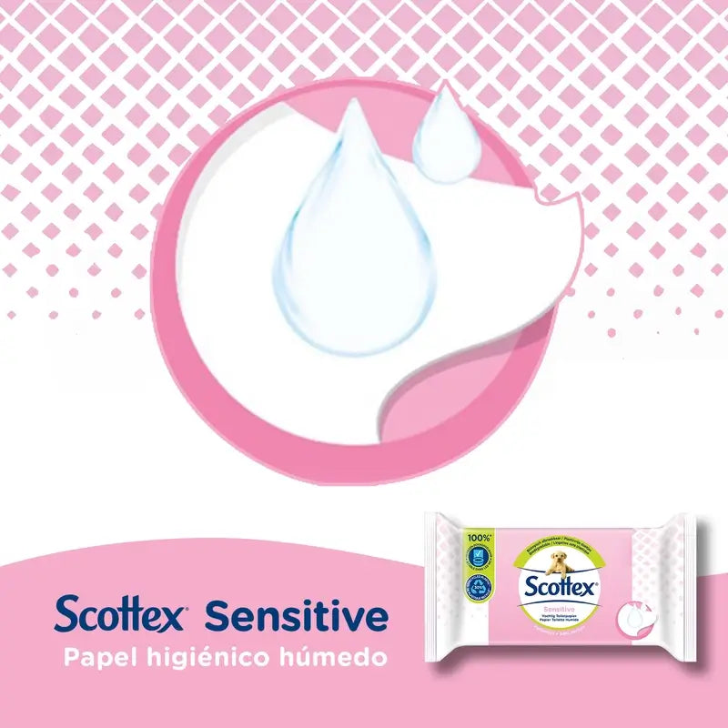 Scottex Sensitive Feuchtes Toilettenpapier , 38 Stück.