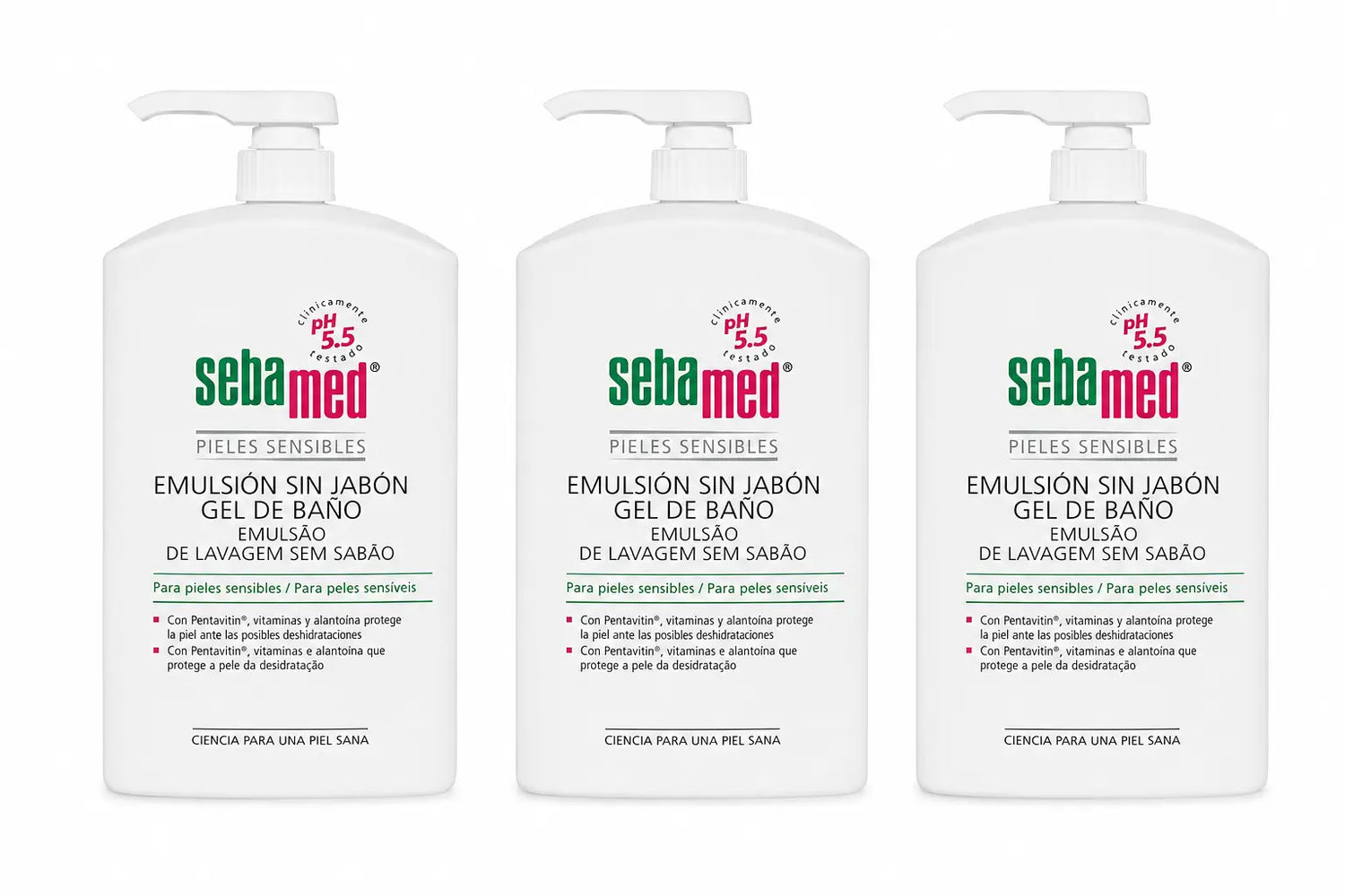 Sebamed Badegel Seifenfreie Emulsion 1000 ml, 3er-Pack