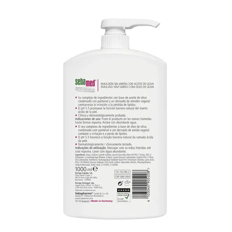 SEBAMED Seifenfreie Emulsion Gel mit Olivenöl 1000 ml