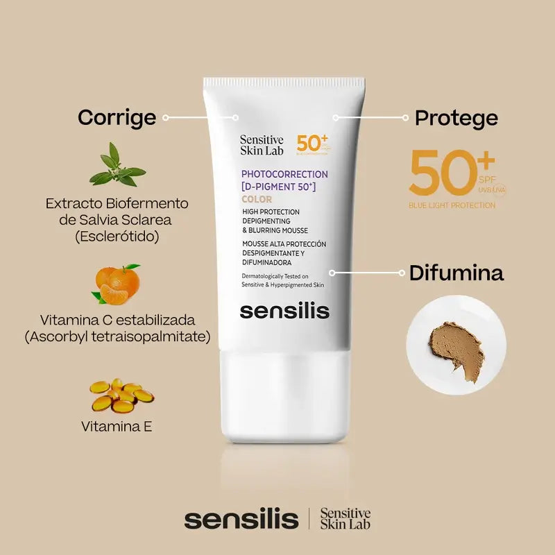 Sensilis Photokorrektur [D-Pigment 50+] Farbdepigmentierende Mousse 40 ml