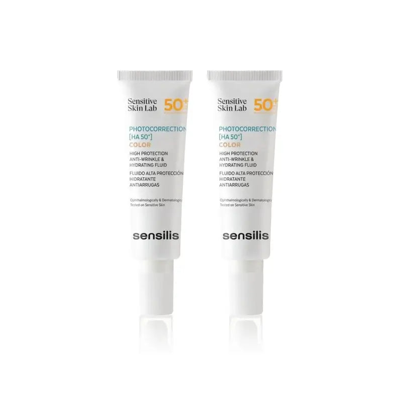 Sensilis Photokorrektur [Ha 50+] Feuchtigkeitsspendende & Anti-Falten Farbe, 2X50 Ml