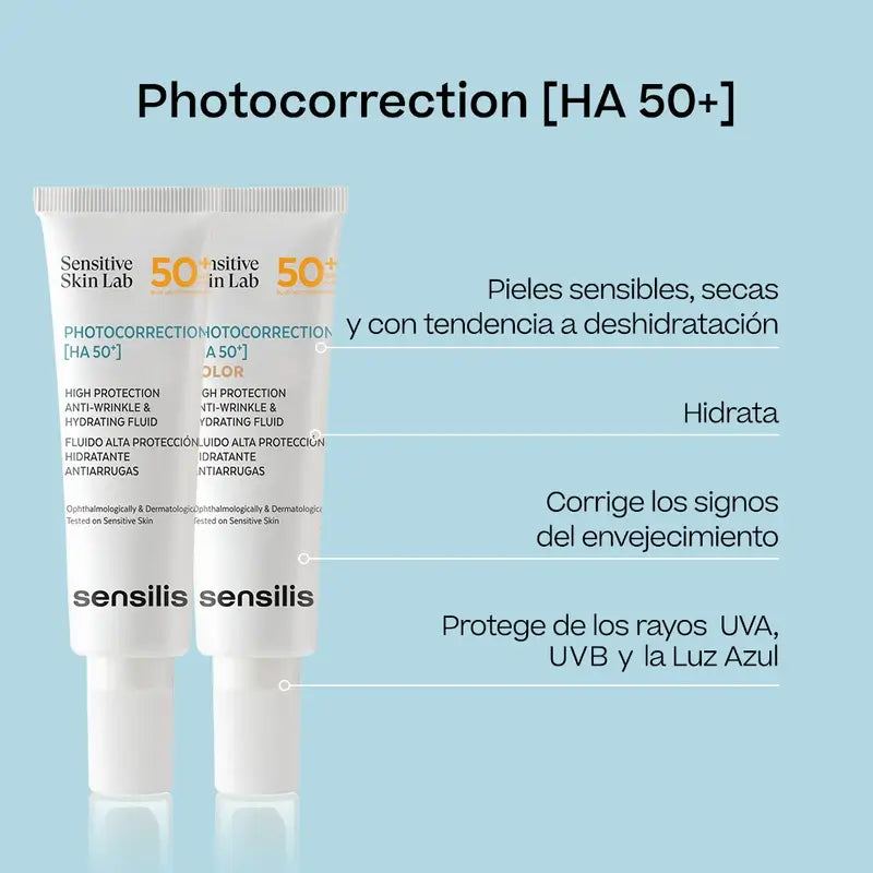 Sensilis Photokorrektur [Ha 50+] Feuchtigkeitsspendende & Anti-Falten-Feuchtigkeitspflege 50Ml