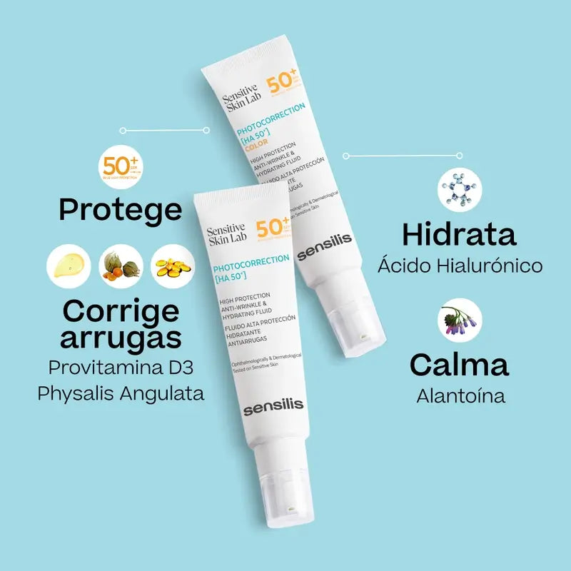 Sensilis Photokorrektur [Ha 50+] Feuchtigkeitsspendende & Anti-Falten-Feuchtigkeitspflege 50Ml