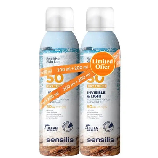 Sensilis Körperspray SPF 50+ Unsichtbar & leicht Anti-Ageing, 2x200 ml