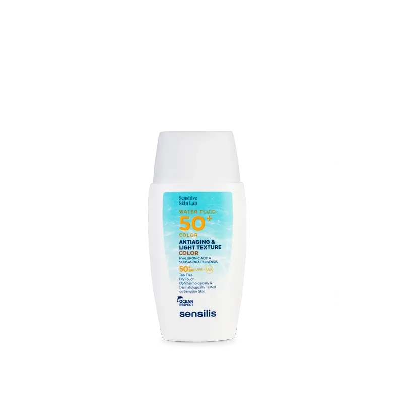 Sensilis Wasser Fluid SPF 50+ Anti-Ageing Fluid mit Farbe, 40 ml