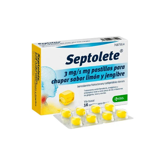 Septolete Zitrone und Ingwer, 16 Lutschtabletten