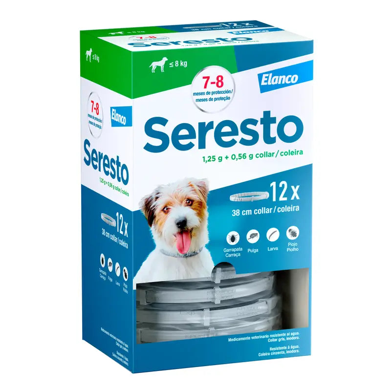 Seresto Antiparasitäres Halsband für kleine Hunde < 8Kg Klinische Packung, 12 Halsbänder