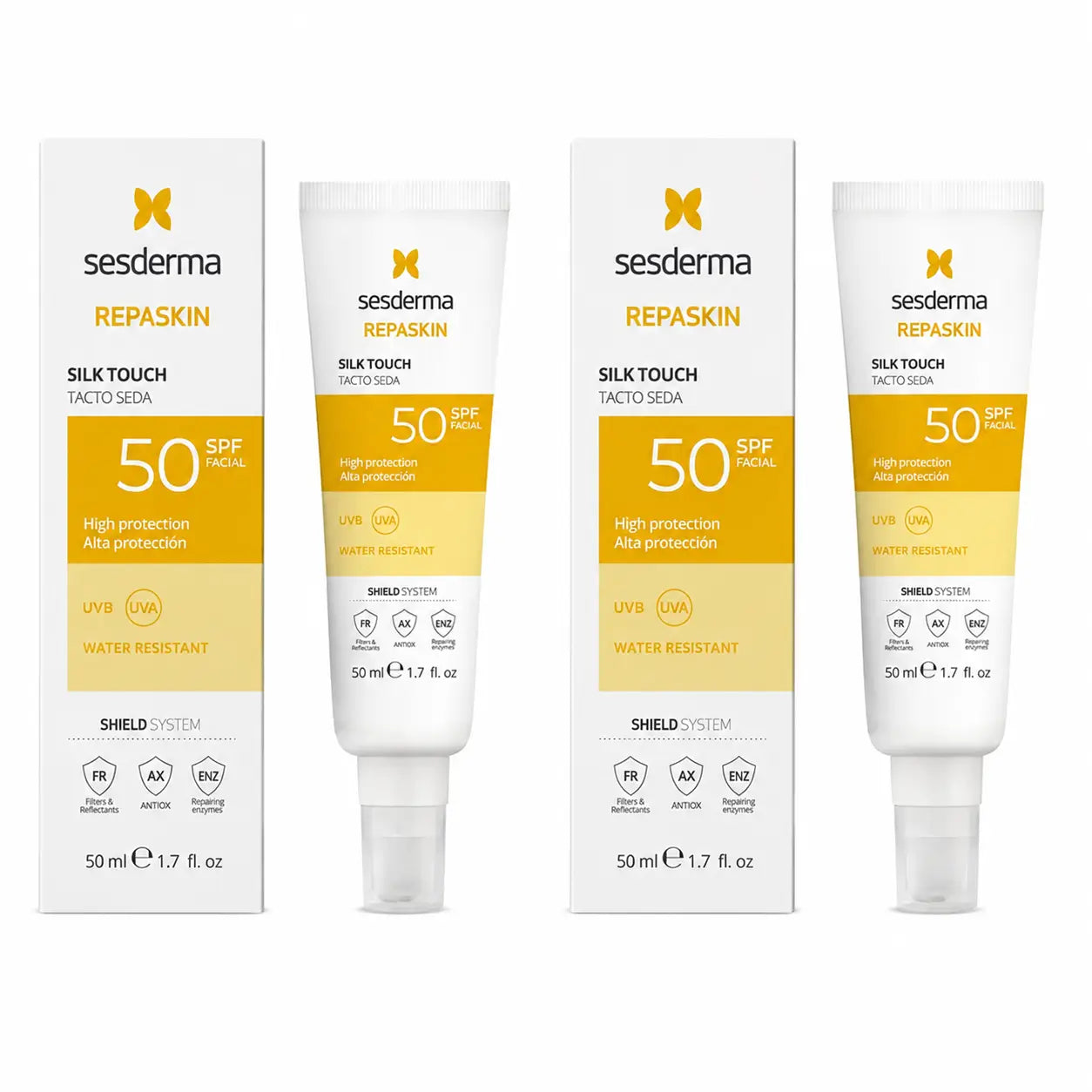 Sesderma Repaskin Tacto Seda LSF 50, 50 ml, 2er-Pack