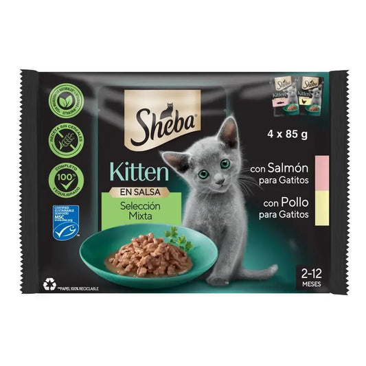 Sheba Kätzchen Pouch Mix für Katzen 13X4X85Gr