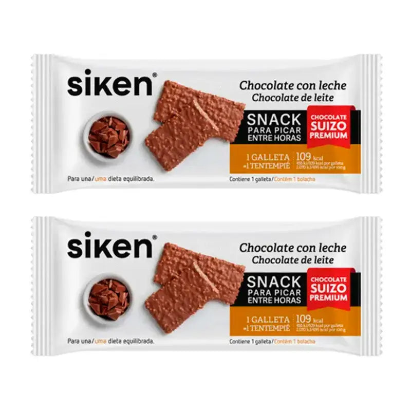 Siken Snack Vollmilchschokolade Keks, Packung 2 x 22 Gramm