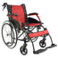 selbstfahrender Rollstuhl aus Aluminium, rot