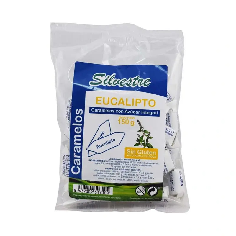 Silvestre Eukalyptus Zuckerrohr Bonbons 150Gr.