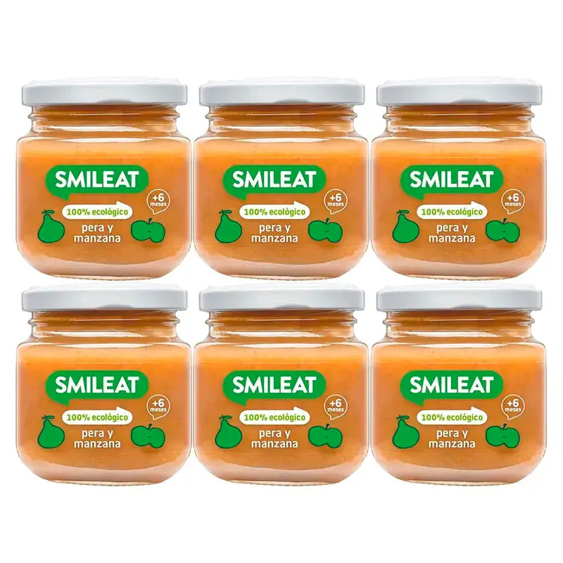 Smileat Birne & Apfel-Glas, 6x130 Gr
