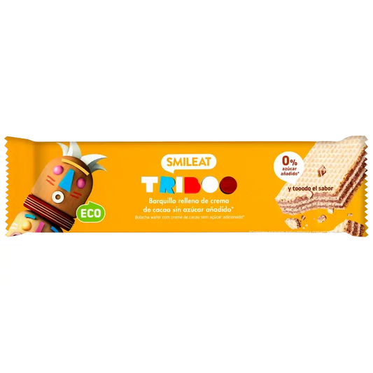Smileat Waffel mit Kakaosahnefüllung, 30 gr ECO