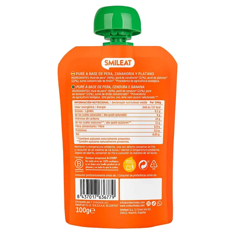 Smileat Birne, Karotte & Banane Beutel Eco , 100 g