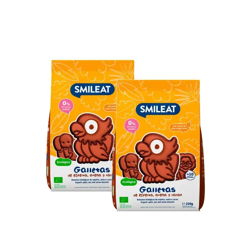 Smileat Bio-Kakaokekse 220 g, 2er-Pack