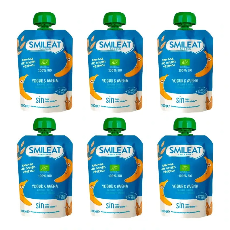 Smileat-Beutel mit Joghurt und Haferflocken, 100 g, 6er-Pack