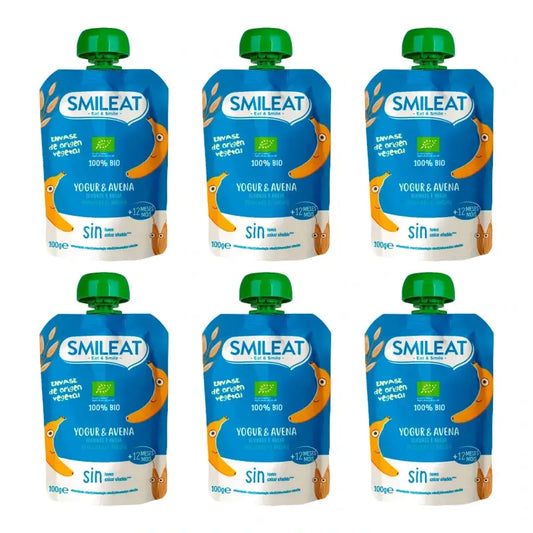 Smileat-Beutel mit Joghurt und Haferflocken, 100 g, 6er-Pack